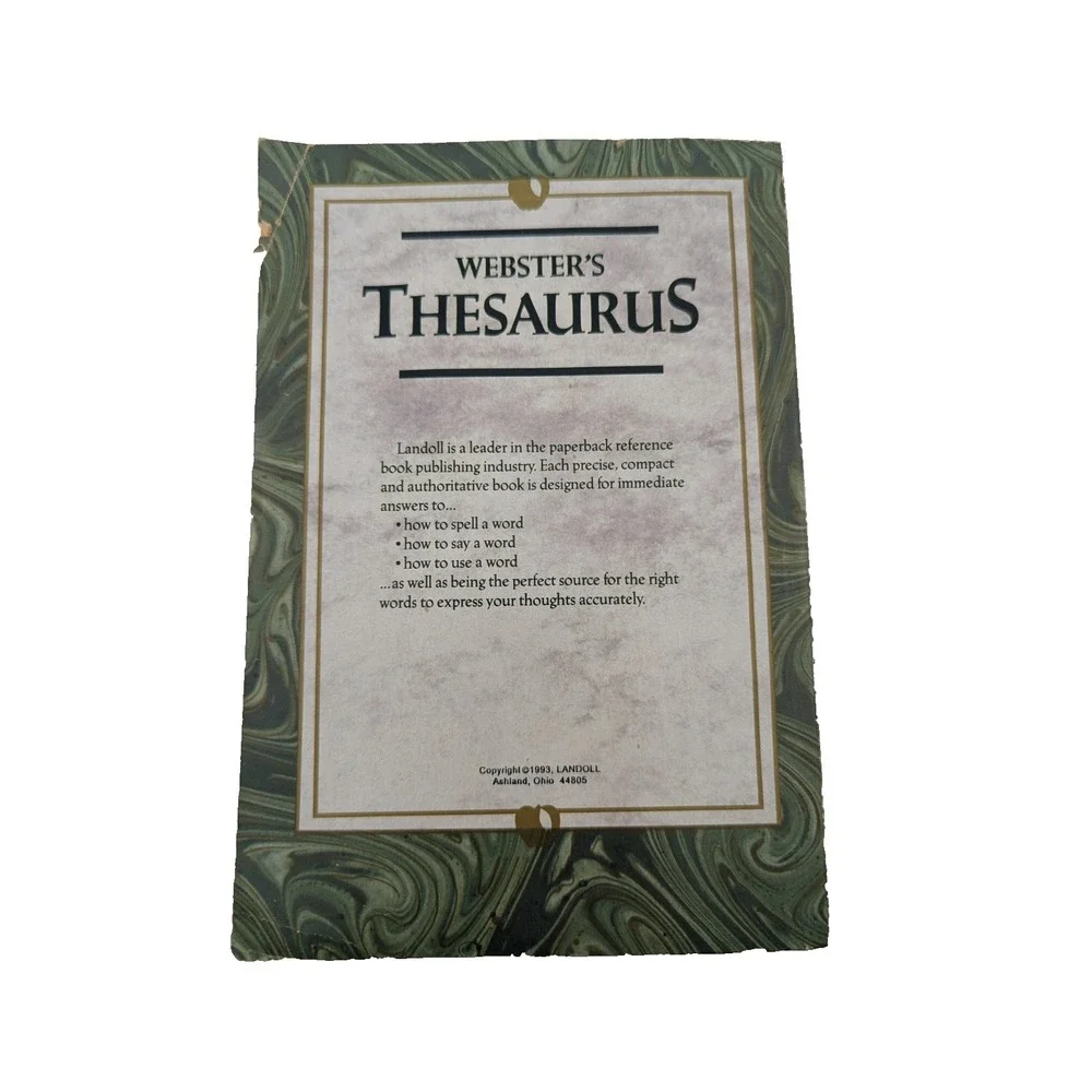 Webster's Thesaurus - Dictionary format of synonyms and antonyms Landoll  1993